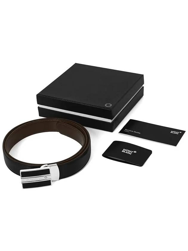 Classic Reversible Leather Belt Black - MONTBLANC - BALAAN 5