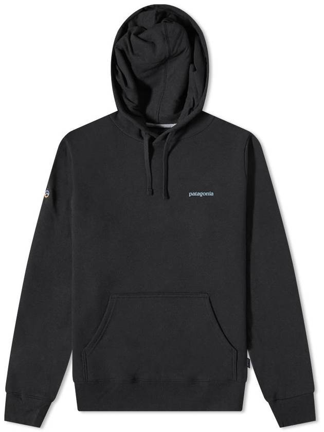 Fitz Roy Icon Uprising Pullover Hoodie Black - PATAGONIA - BALAAN.