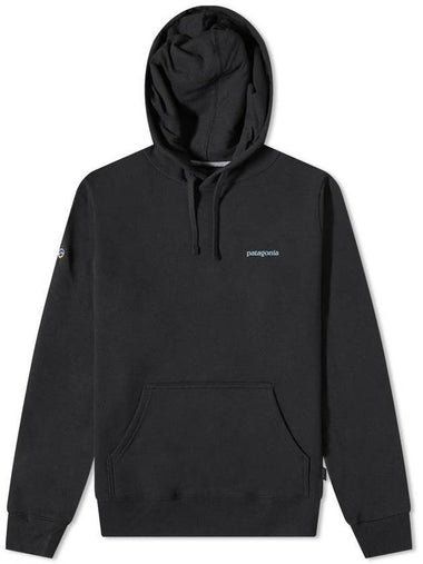 Fitz Roy Icon Uprisal Fleece Hoodie Black - PATAGONIA - BALAAN 1