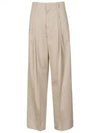 Cotton Silk Wide Leg Slacks Beige - BOTTEGA VENETA - BALAAN 2