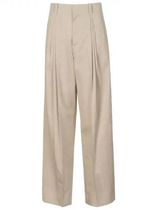 Cotton Silk Wide Leg Slacks Beige - BOTTEGA VENETA - BALAAN 2