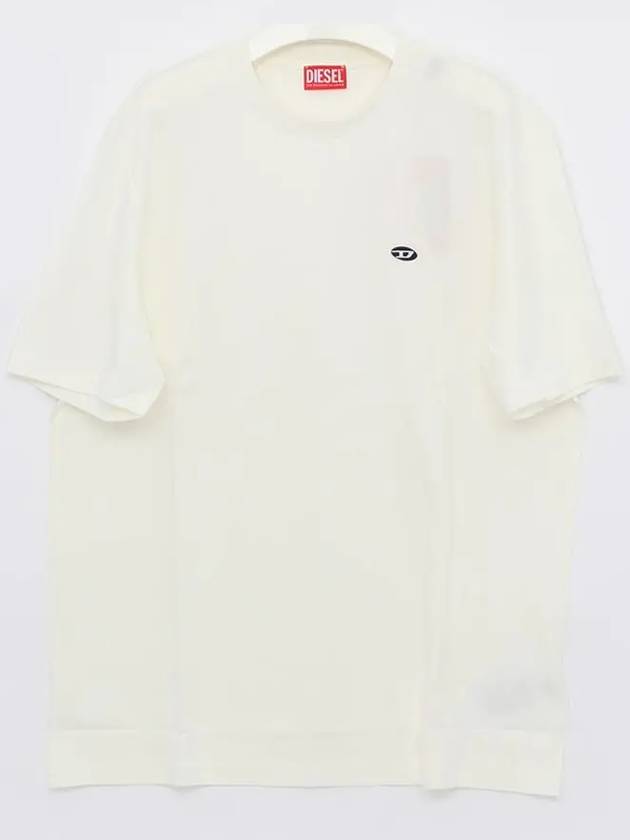 T Just Doval PJ Oval D Patch Short Sleeve T Shirt White - DIESEL - BALAAN 4