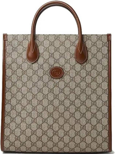 Oval Interlocking G Leather Tote Bag Beige - GUCCI - BALAAN 2