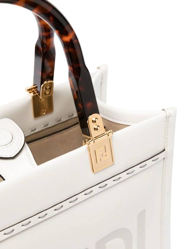 Sunshine Small Leather Tote Bag White - FENDI - BALAAN 6