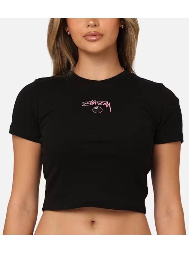 AU Australia 8BALL BABY Slim Fit Crop T Shirt ST1M0252 Black WOMENS - STUSSY - BALAAN 6