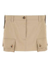 Women's Cargo Pocket Chino Mini A-Line Skirt Beige - MIU MIU - BALAAN 2