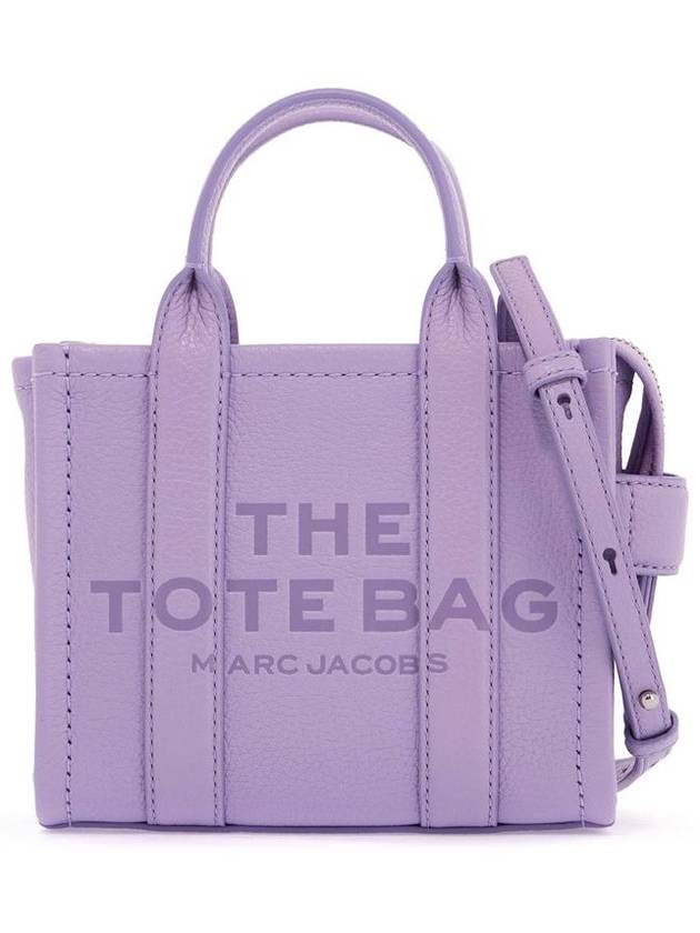 Mini Micro Leather Tote Bag Purple - MARC JACOBS - BALAAN 2