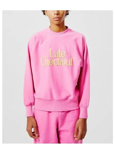 LATE CHECKOUT U Pink crewneck sweatshirt - CORELATE - BALAAN 1