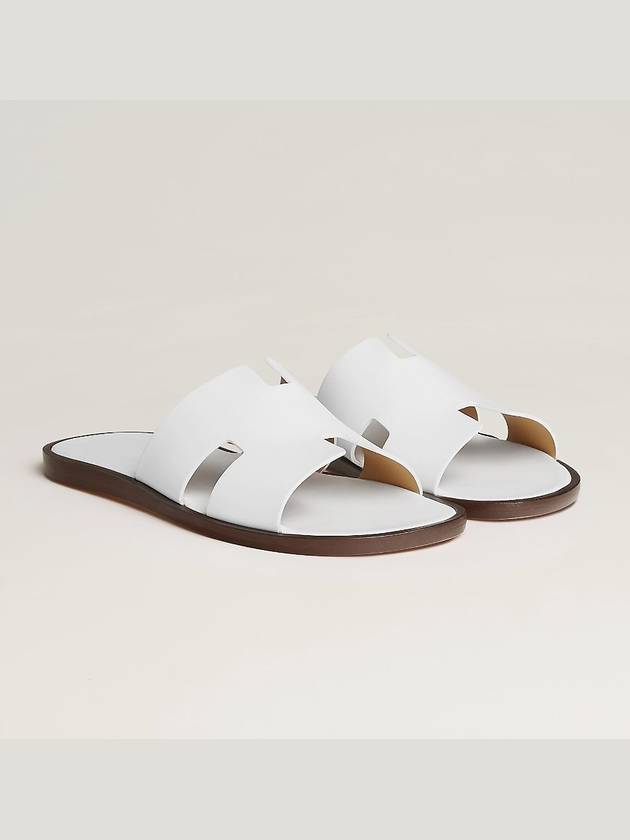 Izmir Leather Slippers Blanc - HERMES - BALAAN 2