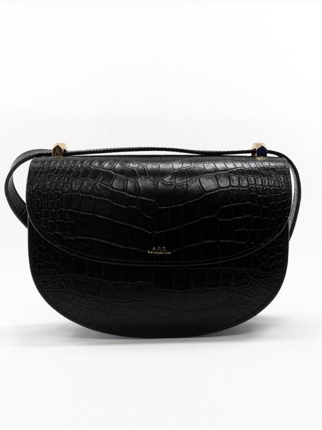 Geneve Quilted Crocodile Shoulder Bag Black - A.P.C. - BALAAN 2