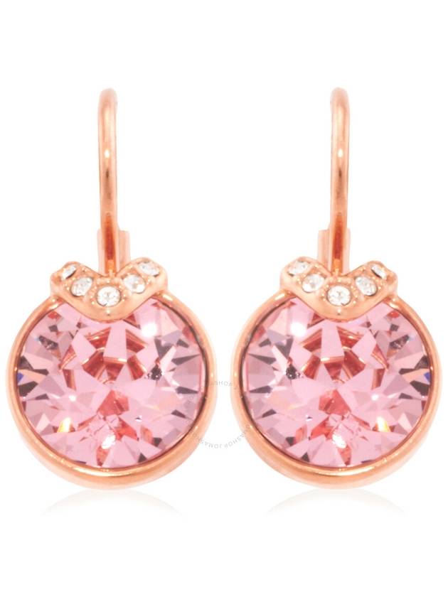 Bella V Round Drop Earrings Pink Rose Gold - SWAROVSKI - BALAAN 2