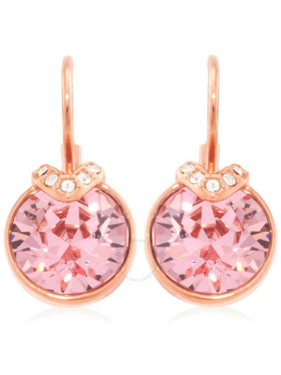 Bella V Round Drop Earrings Pink Rose Gold - SWAROVSKI - BALAAN 2