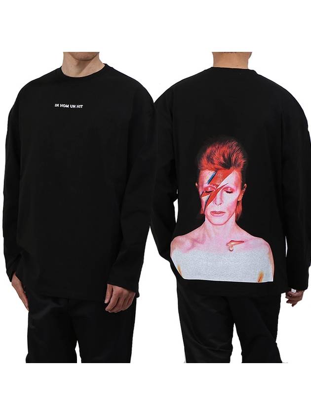 David Bowie Bag Print Long Sleeve T-Shirt Black - IH NOM UH NIT - BALAAN 2