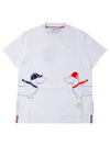 Cotton Twin Hector Embroidery Short Sleeve T-Shirt White - THOM BROWNE - BALAAN 2