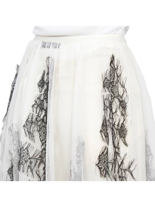 Women's Flare A-Line Skirt Ecru - DIOR - BALAAN.