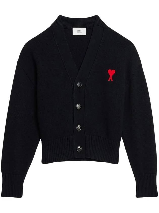 Men's de Coeur Heart Cardigan Black - AMI - BALAAN 3