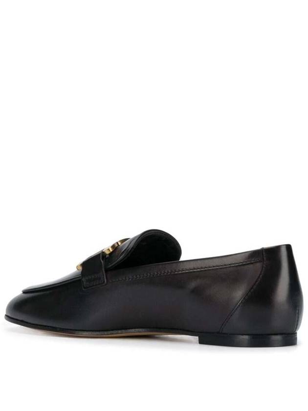 Flat Chain  Black Leather Loafers Tod'S Woman - TOD'S - BALAAN 3