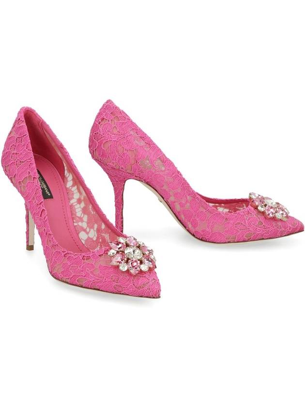 Women's Rhinestone Fabric Pumps Heel Pink - DOLCE&GABBANA - BALAAN 4