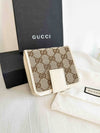 GG Zipper Medium Canvas Half Wallet White Beige - GUCCI - BALAAN 2