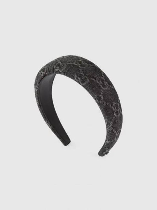 GG Denim Hairband Black Gray 7772563HAYP8400 - GUCCI - BALAAN 2