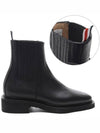 Three Stripes Leather Chelsea Boots Black - THOM BROWNE - BALAAN 2