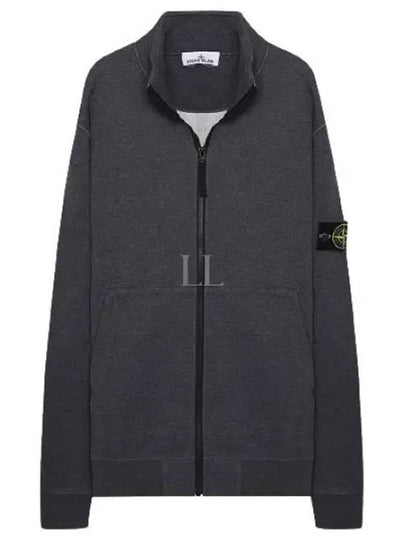 Wappen Patch Cotton Fleece Zip-up Jacket Dark Grey Melange - STONE ISLAND - BALAAN 2