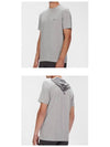 13CMTS044A 005100W M93 Chest Logo Printing Round Short Sleeve T-Shirt Gray Men's T-Shirt TR - CP COMPANY - BALAAN 4