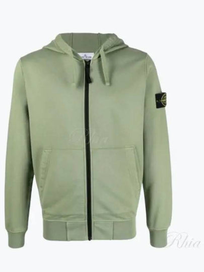 Wappen Patch Cotton Hooded Zip Up Sage - STONE ISLAND - BALAAN 2