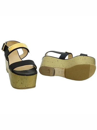 Black leather gold metal buckle detail women s sandals - GIUSEPPE ZANOTTI - BALAAN 2