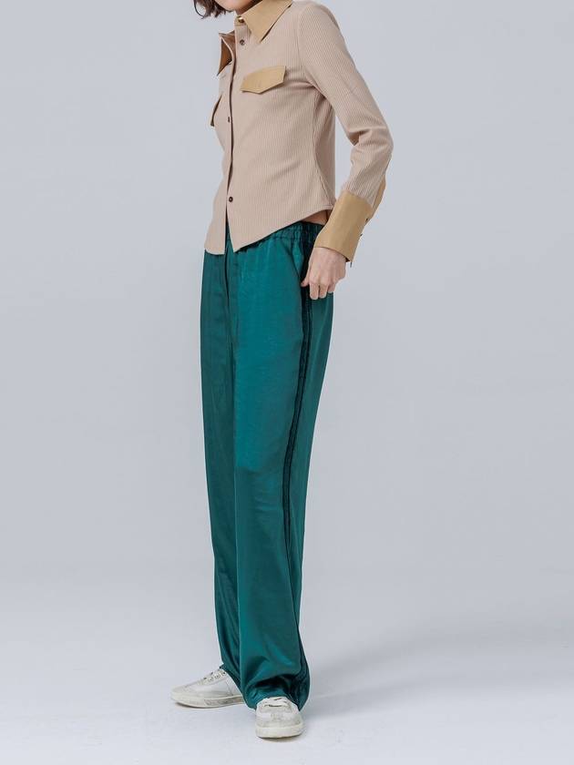 Satin Banding Straight Pants Green - PAGE STUDIO - BALAAN 5