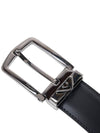 Men's Small Gancini Buckle Reversible Leather Belt Black - SALVATORE FERRAGAMO - BALAAN 7