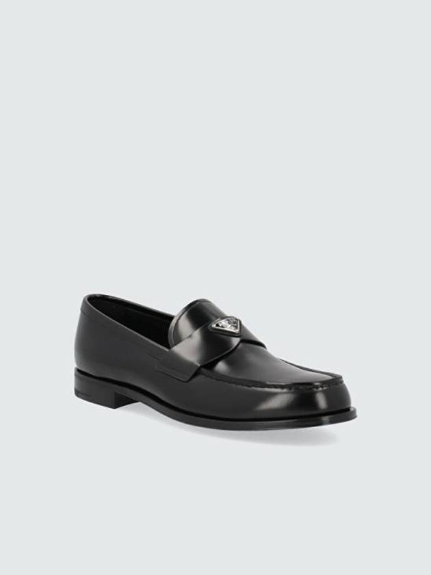 Brushed Leather Loafers Black - PRADA - BALAAN 3