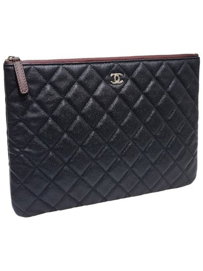 Women s A82545 Caviar Black Silver New Medium Clutch - CHANEL - BALAAN 2