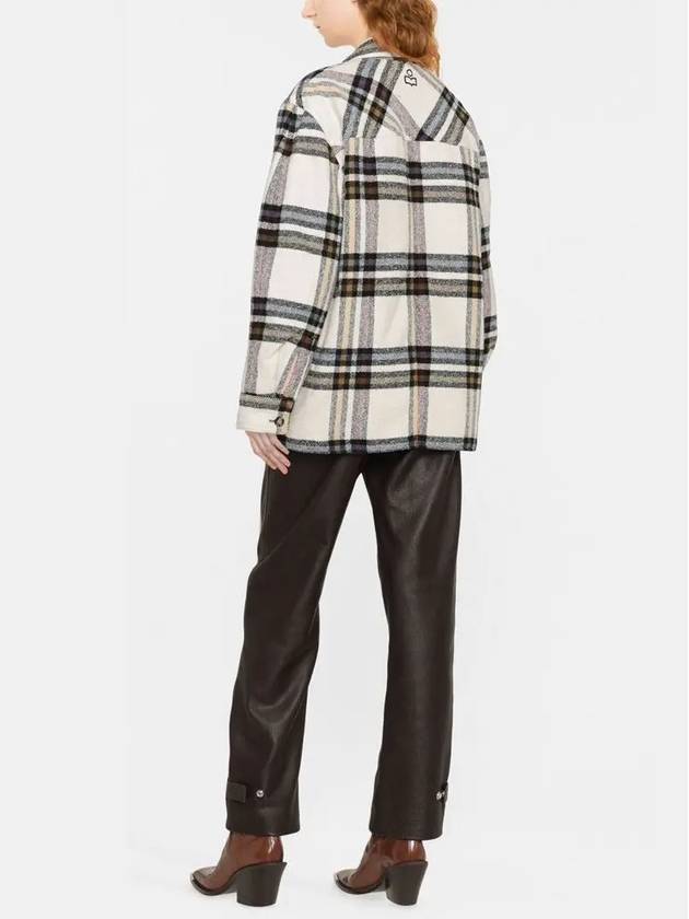 22FW ERVEY Check Shirt Jacket MA1269 22A013E 23EC - ISABEL MARANT - BALAAN 4