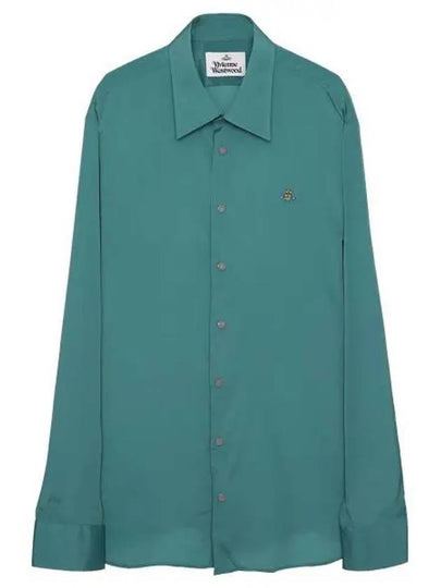 Men's Ghost Embroidered Logo Long Sleeve Shirt Green - VIVIENNE WESTWOOD - BALAAN 2