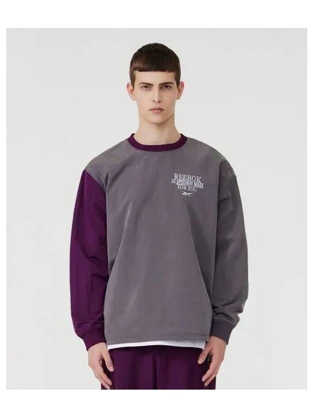 Lettering woven sweatshirt dark gray - REEBOK - BALAAN 1