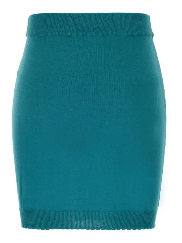 Women's ORB Logo Knit Bea Mini H Line Skirt Blue - VIVIENNE WESTWOOD - BALAAN 3