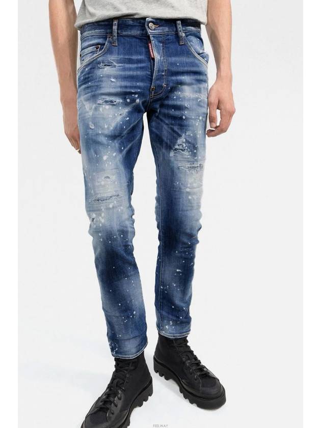 Men's Medium Sporty Washed Skater Jeans Blue - DSQUARED2 - BALAAN 4