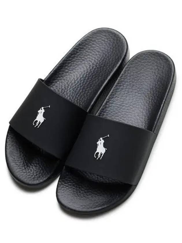 Signature Pony Slides Black - POLO RALPH LAUREN - BALAAN 1