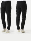 303L1 Garment Dyed Cargo Pants Black - STONE ISLAND - BALAAN 3