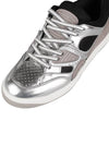 Basket Metallic Leather Low Top Sneakers Black Silver - GUCCI - BALAAN 8