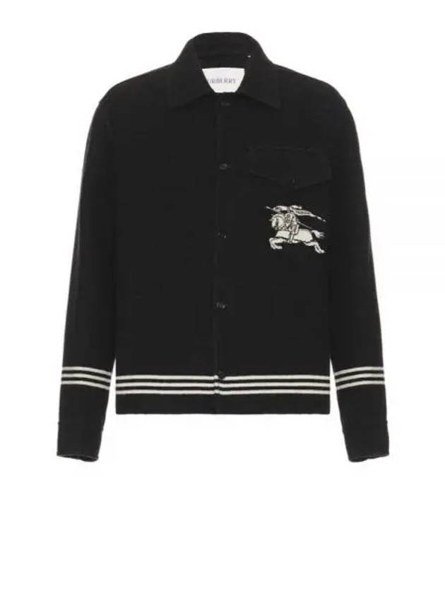 EKD Woven Overshirt Wool Jacket Black - BURBERRY - BALAAN 2