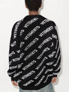 All-Over Diagonal Logo Knit Top Black - VETEMENTS - BALAAN 6