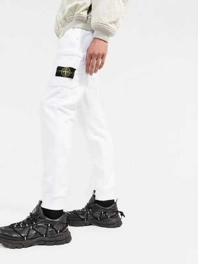 Side Patch Drawstring Track Pants White - STONE ISLAND - BALAAN.