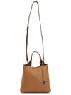 Logo Mini Leather Tote Bag Brown - TOD'S - BALAAN 9