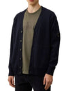 Lambswool GRS Buttoned Cardigan Navy - CP COMPANY - BALAAN 3