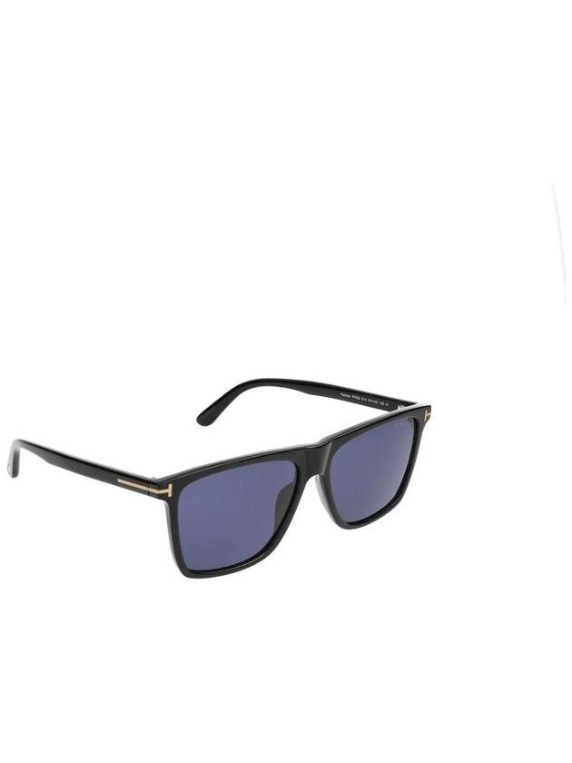 Eyewear Square Acetate Silver Rim Sunglasses Black Blue - TOM FORD - BALAAN 5