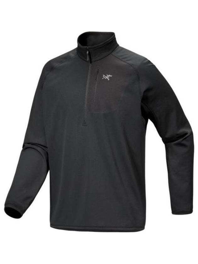 Delta Half-Zip Neck Long Sleeve T-Shirt Black - ARC'TERYX - BALAAN 2