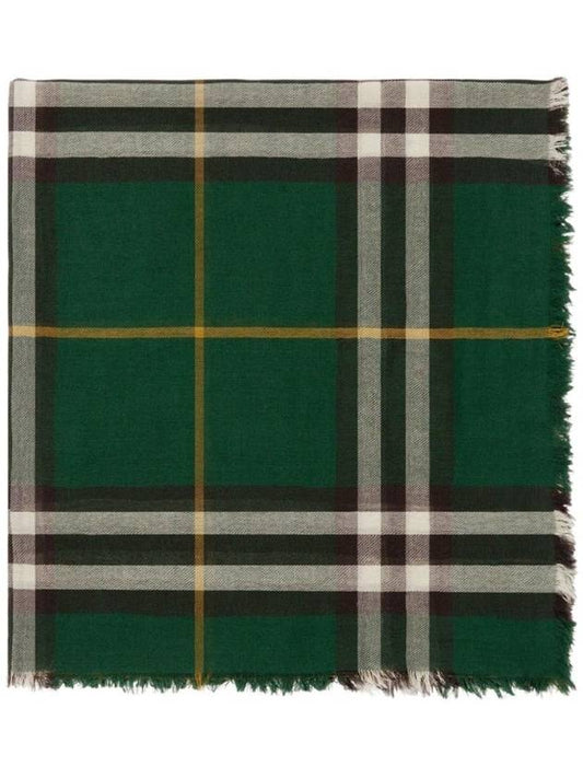 Check Print Wool Scarf Green - BURBERRY - BALAAN 1