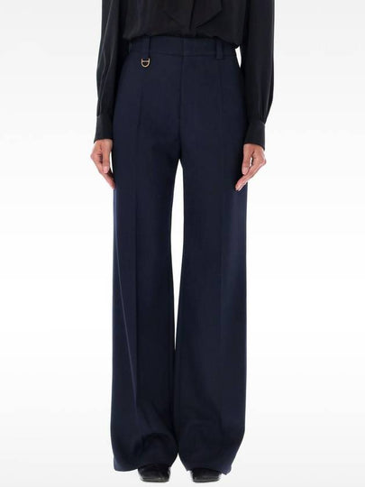 Women s Wool Wide High Waist Pants Navy - CHLOE - BALAAN 2